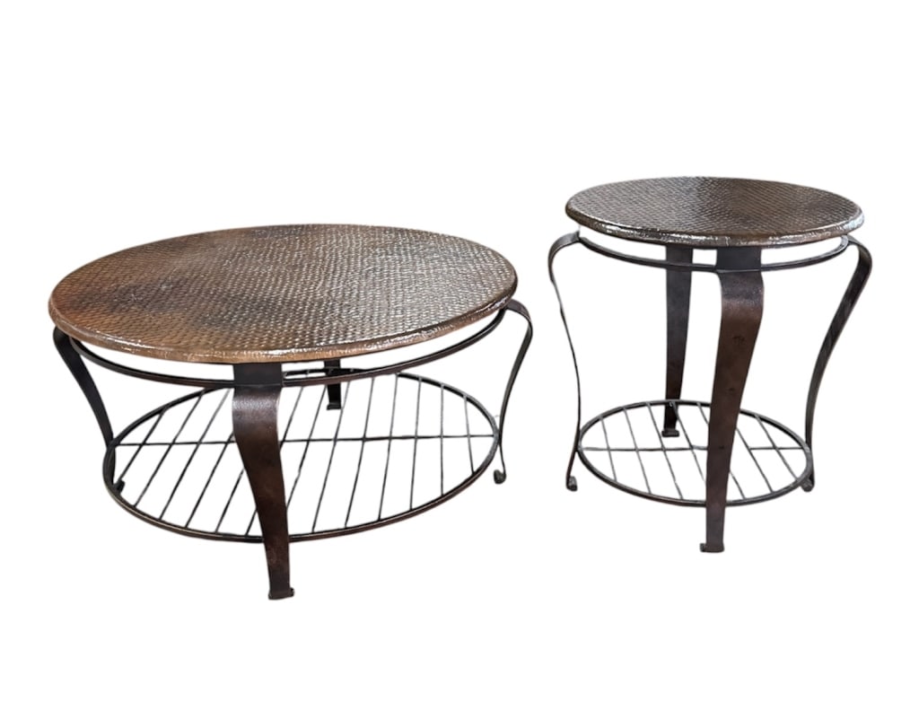 Bernhardt "Clark" Hammered Copper Living Room Set (1 of 11)