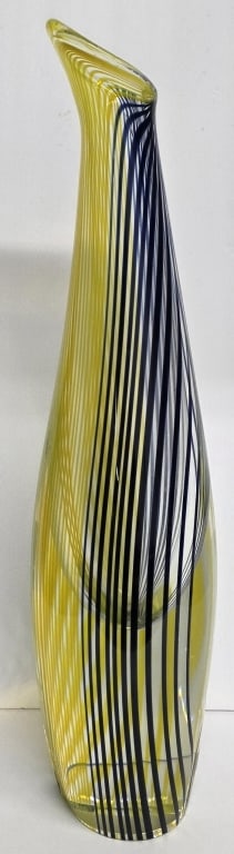 Unique 2003 MCM Signed Art Glass Vase (1 of 10)