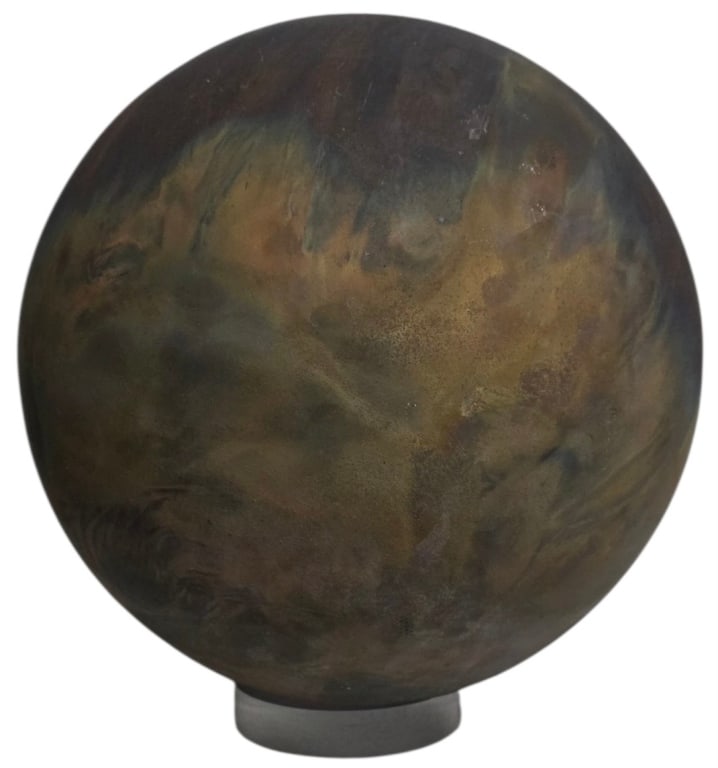 Large Tony Evans Raku Pottery Sphere (1 of 8)