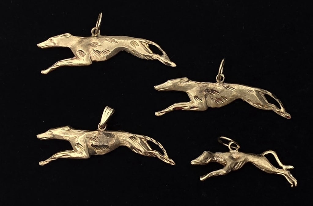 4pc 14k Greyhound Charms - 14.48g CTW (1 of 8)