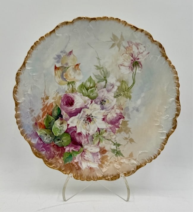 Beautiful 12" Hand Painted Limoges France Plate (1 of 8)