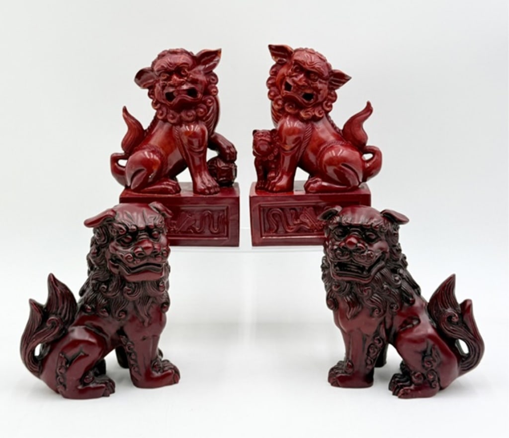2 Pairs of Traditional Chinese Foo Dog Sculptures (1 of 16)