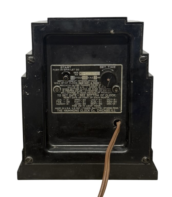 Hammond "Gregory" Skyscraper Bakelite Clock - 7