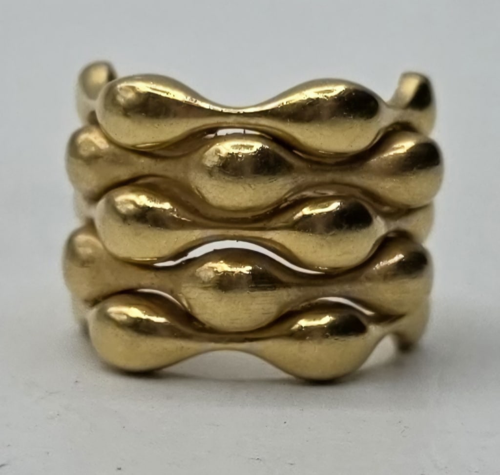18k Bubble Wave Ring - 10.34g - 2