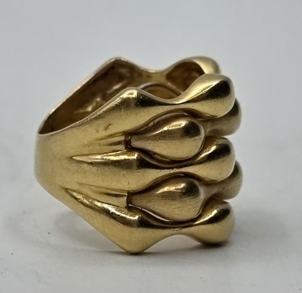 18k Bubble Wave Ring - 10.34g - 3
