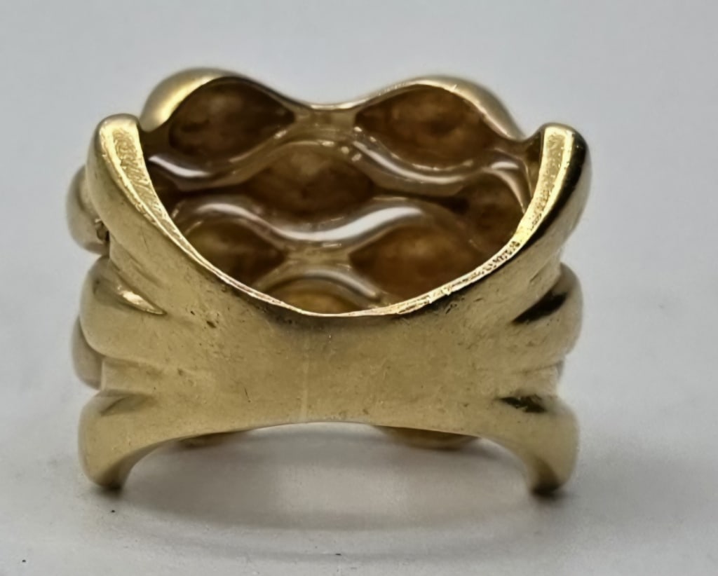 18k Bubble Wave Ring - 10.34g - 4