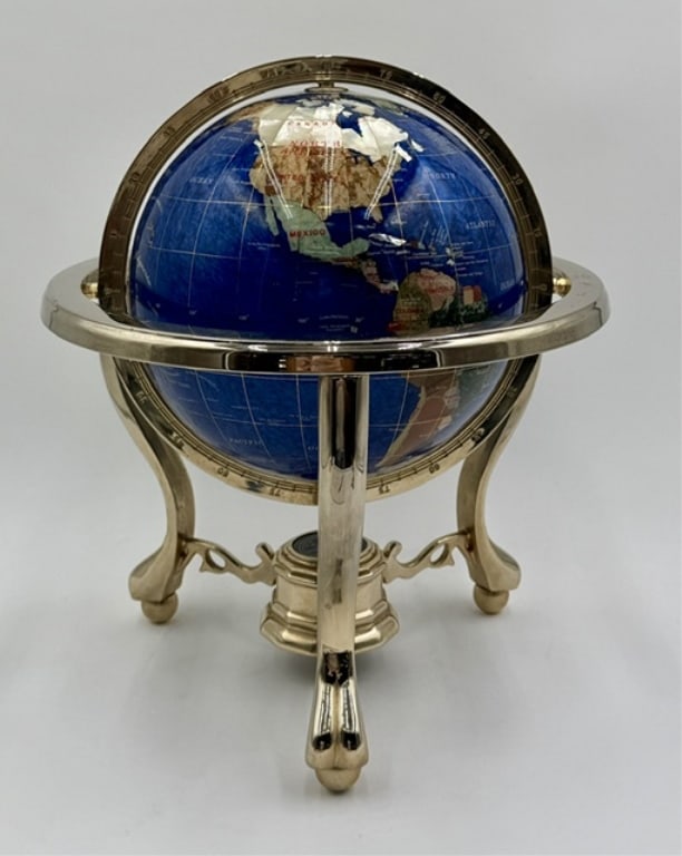 Blue Lapis Gemstone Table Top World Globe (1 of 15)