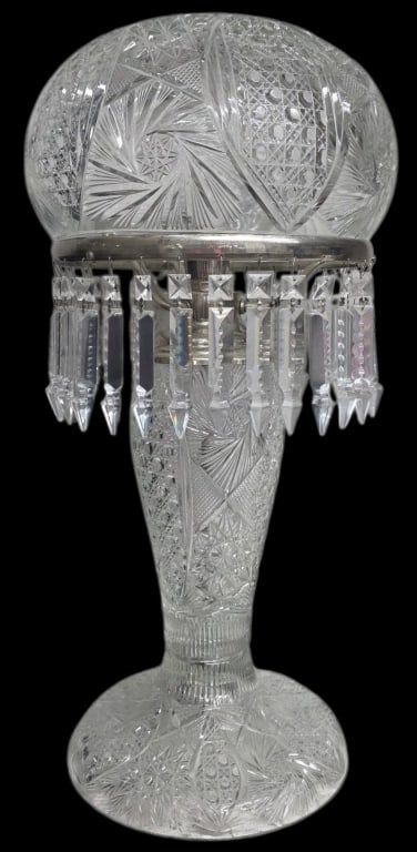 American Brilliant Period Cut Glass Parlor Lamp (1 of 7)