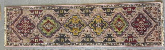 Handmade Wool Geometric Heriz Serapi Runner - 8