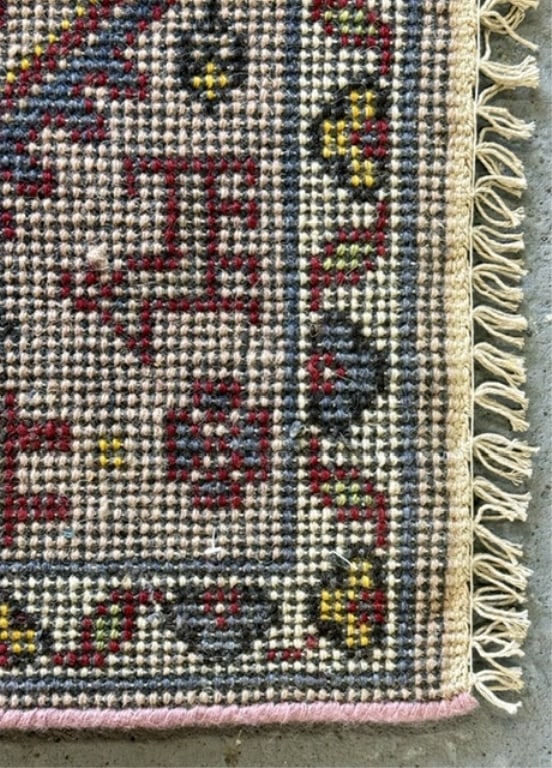 Handmade Wool Geometric Heriz Serapi Runner - 9