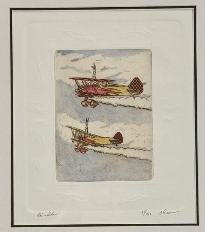 Pr. David Olson Hand Colored Embossed Etchings - 11