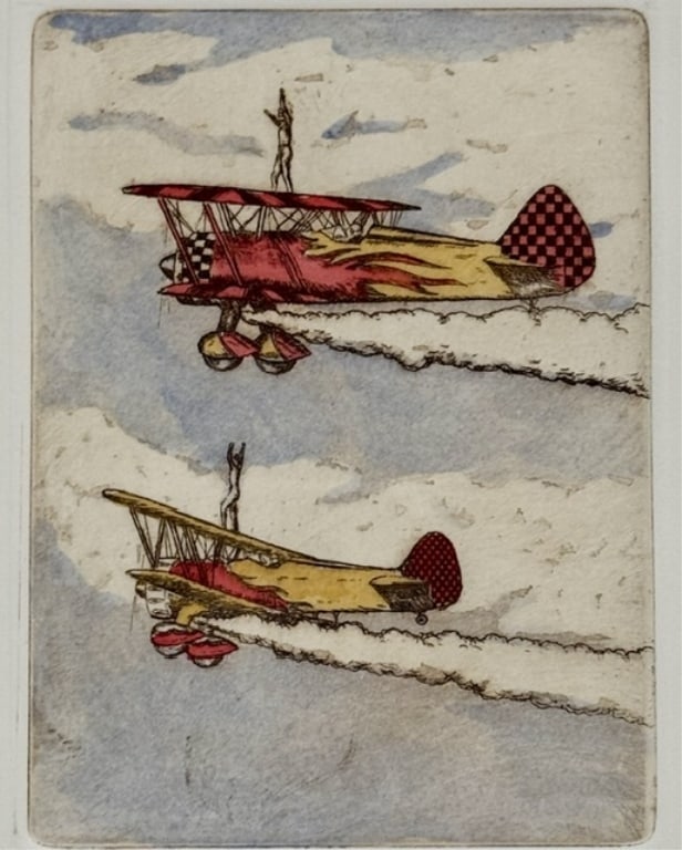 Pr. David Olson Hand Colored Embossed Etchings - 12
