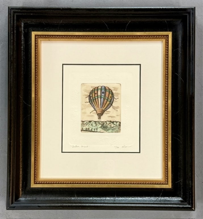Pr. David Olson Hand Colored Embossed Etchings - 2