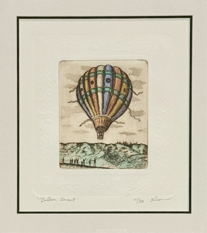Pr. David Olson Hand Colored Embossed Etchings - 3