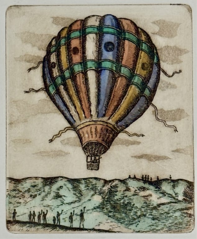 Pr. David Olson Hand Colored Embossed Etchings - 4