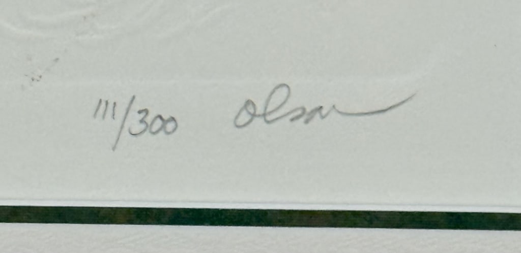 Pr. David Olson Hand Colored Embossed Etchings - 5