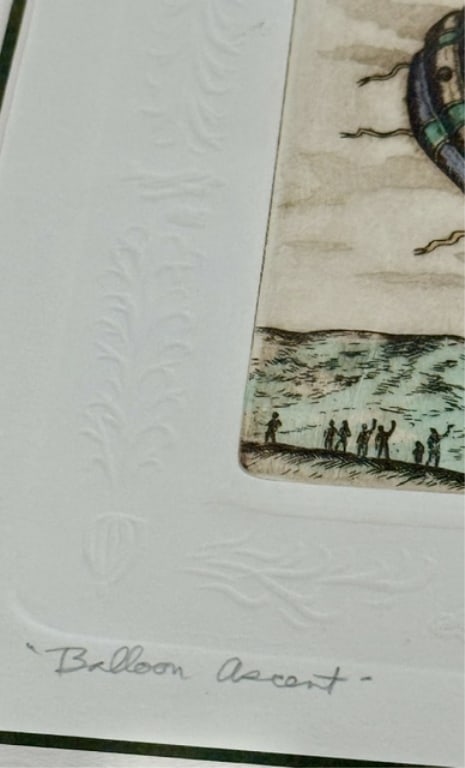 Pr. David Olson Hand Colored Embossed Etchings - 7