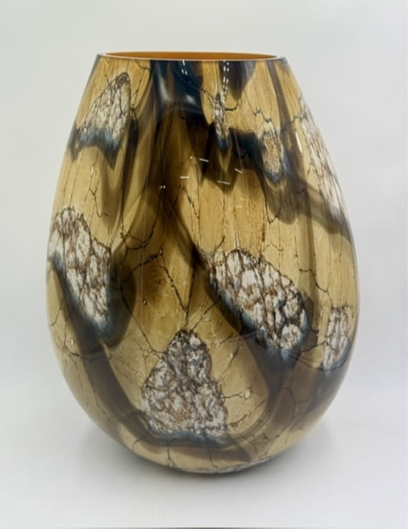 Stunning 22" Tortoiseshell Art glass Floor Vase (1 of 11)