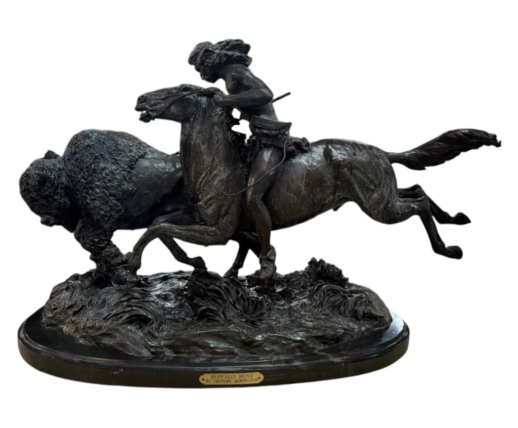 "Buffalo Hunt" Bronze Inspired by F. Remington (1 of 12)