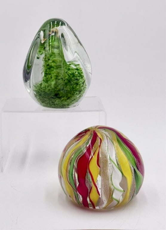 Pair of Beautiful Handblown Paperweights (1 of 9)