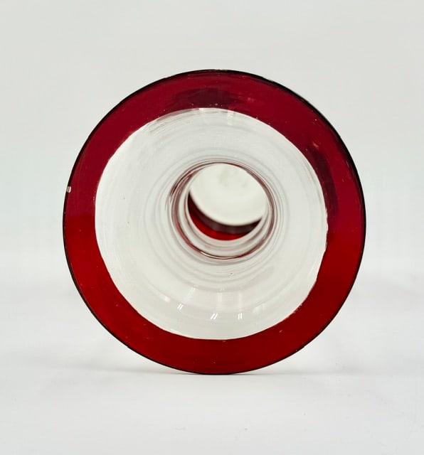 5pc Bohemian Ruby Flashed Glass Vases - 8