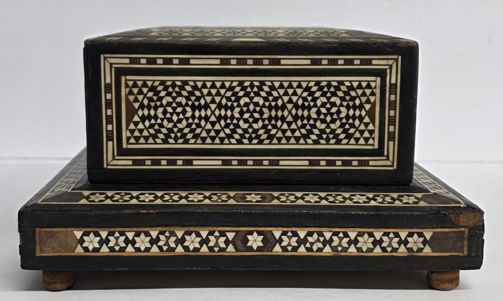 Vintage Middle Easter Micro Mosaic Cigarette Box - 4