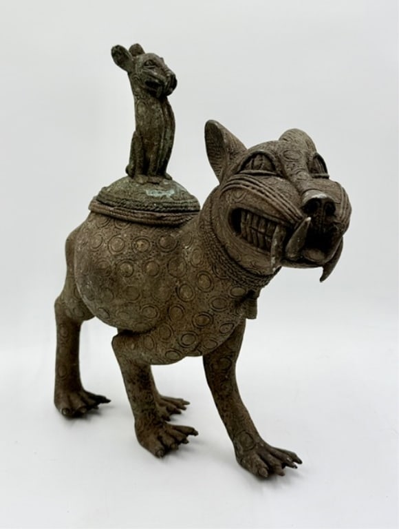 Antique African Benin Bronze Ritual Vessel (1 of 17)