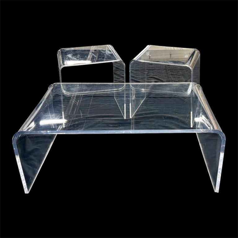 Vintage MCM Lucite Waterfall Coffee & End Tables (1 of 9)