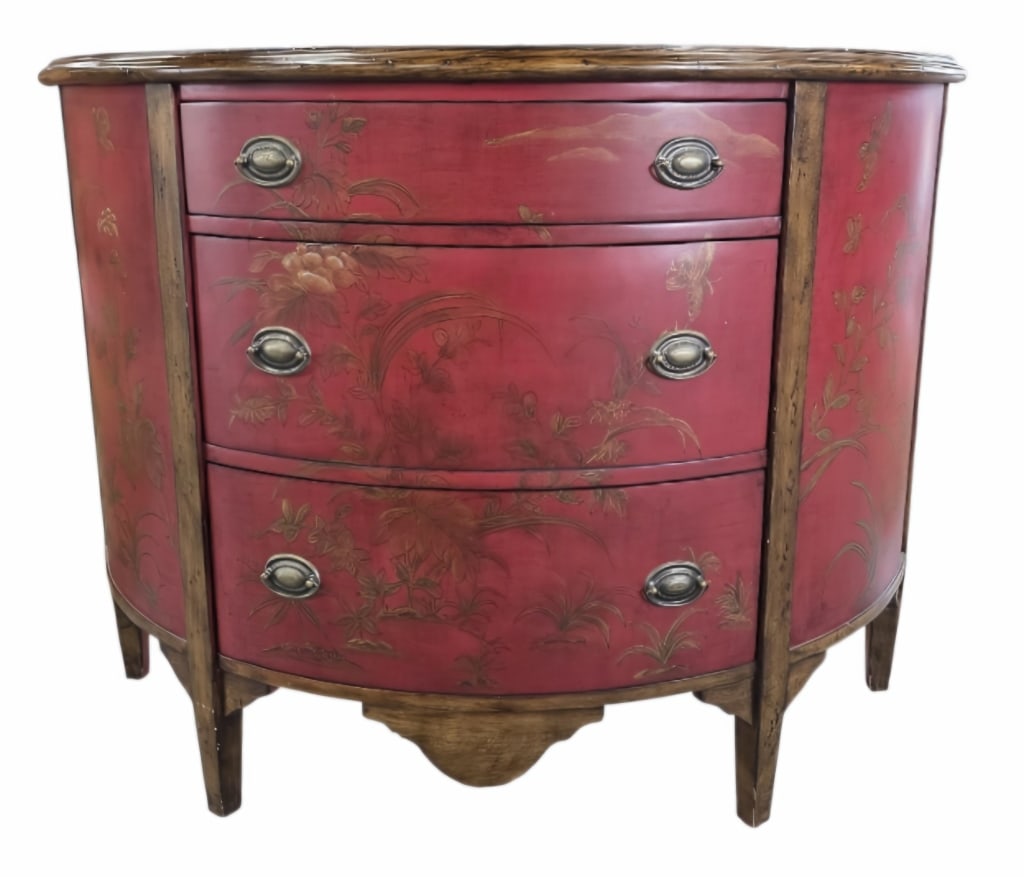 Haley & Carter Chinoiserie Demilune Commode (1 of 7)