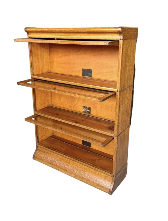 Antique Viking Three Stack Barrister Bookcase - 6