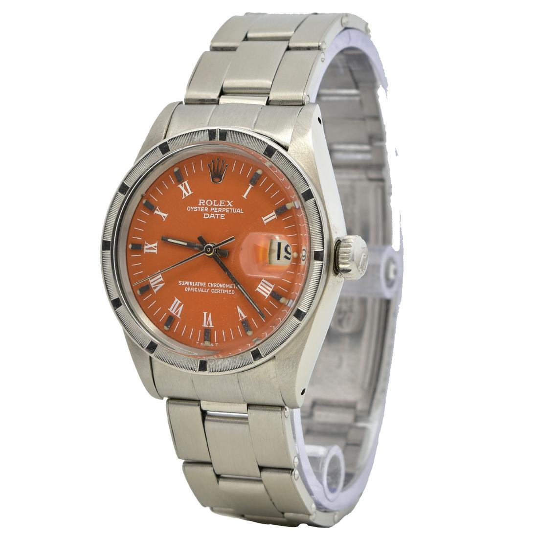 Rolex Date Automatic 1500 Orange Dial Roman Numeral (1 of 5)