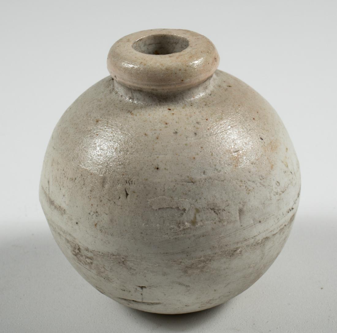 JAPANESE CERAMIC 'LAST DITCH' GRENADE: Inert Japanese type 4 ceramic fragmentation grenade. The Imperial Japanese Navy Technical Bureau developed the idea for this new weapon. It was easy to make and cheaper to produce than traditional gre