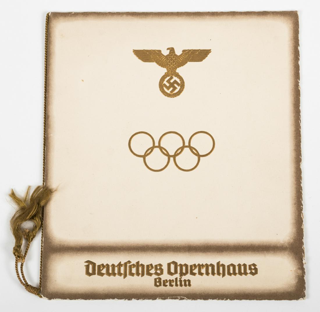 RICHARD WAGNER FESTIVAL PROGRAM OLYMPIC GAMES 1936: Impressive program for the opera Lohengrin on August 6, 1936, during the Richard Wagner Festival at the German Opera House, Berlin, on the occasion of the Olympic Games in Berlin, August 1 - August 16