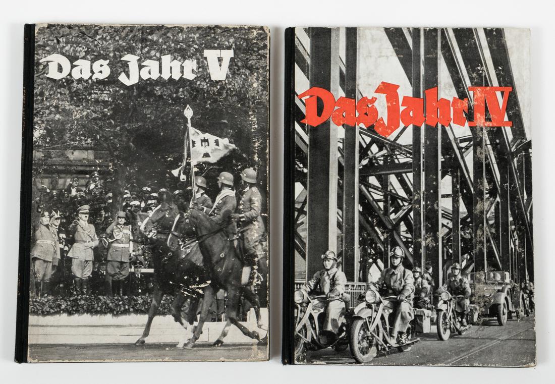 WWII ANNUAL NAZI ACHIEVEMENT REVIEWS YEAR IV & V: 'The Year IV 1937' and 'The Year V 1938' of the German Third Reich Annual Review with a foreword by HERMANN GOERING and part of the Four Year Plan, a series of economic measures initiated by Adolf Hit