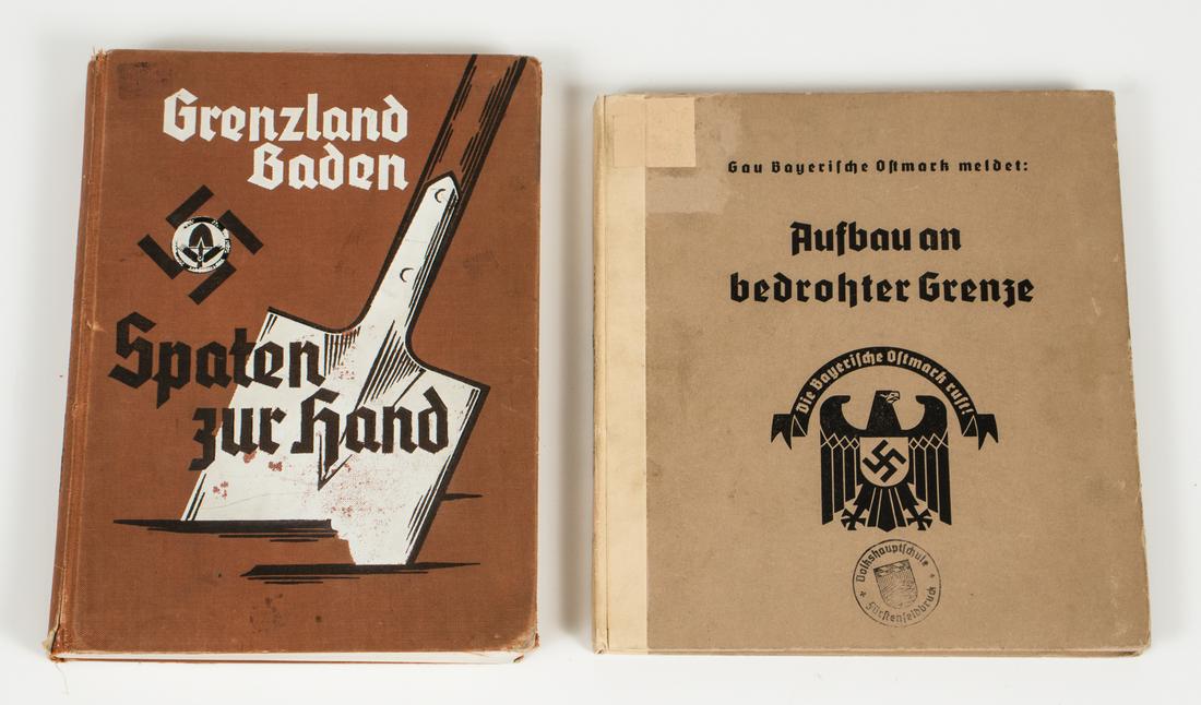 WWII GERMAN THIRD REICH PROPAGANDA PUBLICATIONS: Lot of two WWII German propaganda publications relating to the border districts of Gau Baden: 'Grenzland Baden Spaten zur Hand!' (Border land Baden Spade in Hand!), issued by the leader of the work Ga