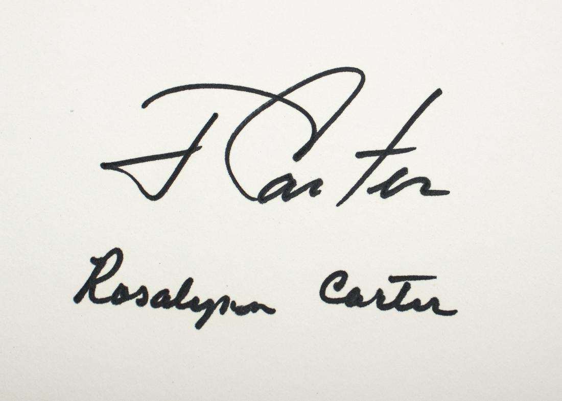 JIMMMY AND ROSALYNN CARTER SIGNED BOOK: Signed book, 'Everything to Gain: Making the Most of the Rest of Your Life'. Signed in black felt tip on the front flyleaf by President James E. Carter and First Lady Rosalynn Carter. Some minor chips