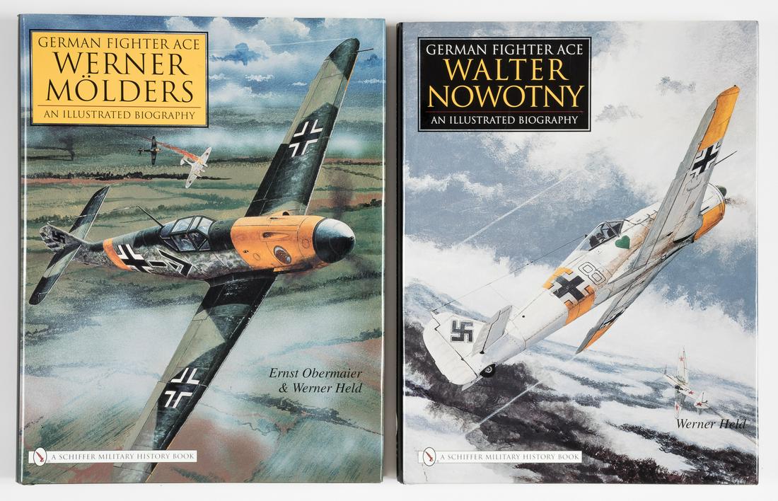 LEGENDARY LUFTWAFFE FIGHTER ACE'S MOLDERS & NOWOTNY (2): LEGENDARY LUFTWAFFE FIGHTER ACE'S MOLDERS & NOWOTNY (2) Lot of two books about the legendary Luftwaffe fighter pilots Werner Moelders and Walter Nowotny: 1) GERMAN FIGHTER ACE WERNER MOLDERS: AN ILLUS