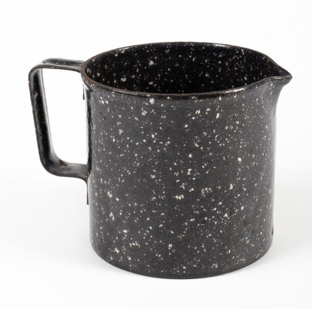 OSKAR SCHINDLER WWII ENAMELED CUP: OSKAR SCHINDLER WWII ENAMELED CUP Enameld cup from the Oskar Schindler Emailwarenfabrik in Krakau, Poland. Schindler, through his factories and his now-famous list of 'workers,' saved the lives of 1,1