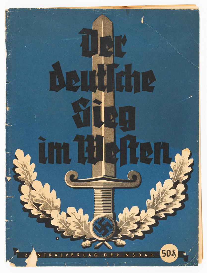 DER DEUTSCHE SIEG IM WESTEN MAGAZINE: German WWII propaganda magazine 'The German Victory in the West' (Der Deutsche Sieg im Westen). Daily reports from 10. Mai to 28. June 1940, with a frontispiece of Adolf Hitler, maps, photos, a list o