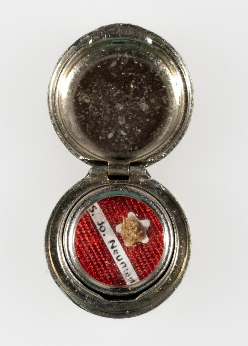 THECA FIRST CLASS RELIC ST. JOHN NEUMANN PHILADELPHIA: Saint John Neumann (1811-1860) Catholic Priest from Bohemia. He immigrated to the United States in 1836 and became the fourth Bishop of Philadelphia, PA., in 1860. Canonized in 1977. As of 2022, he is