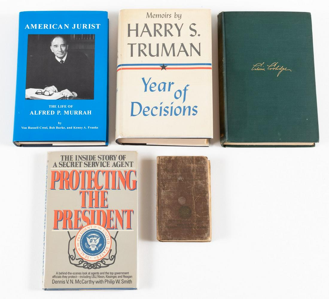 PRESIDENTS AND US GOVERNMENT BOOKS (5): Lot of five books about Presidents or the US Government: 1. 'Protecting the President: The Inside Story of a Secret Service Agent', by Dennis V.N. McCarthy with Philip W. Smith, William Morrow and Com