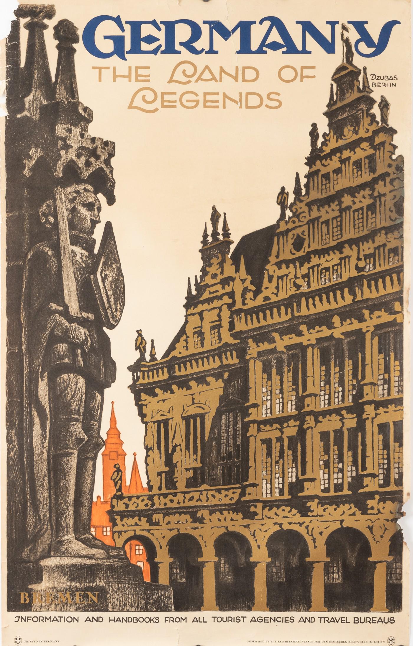 GERMANY LAND OF LEGENDS BY FRIEDEL DZUBAS TRAVEL POSTER (1 of 1)