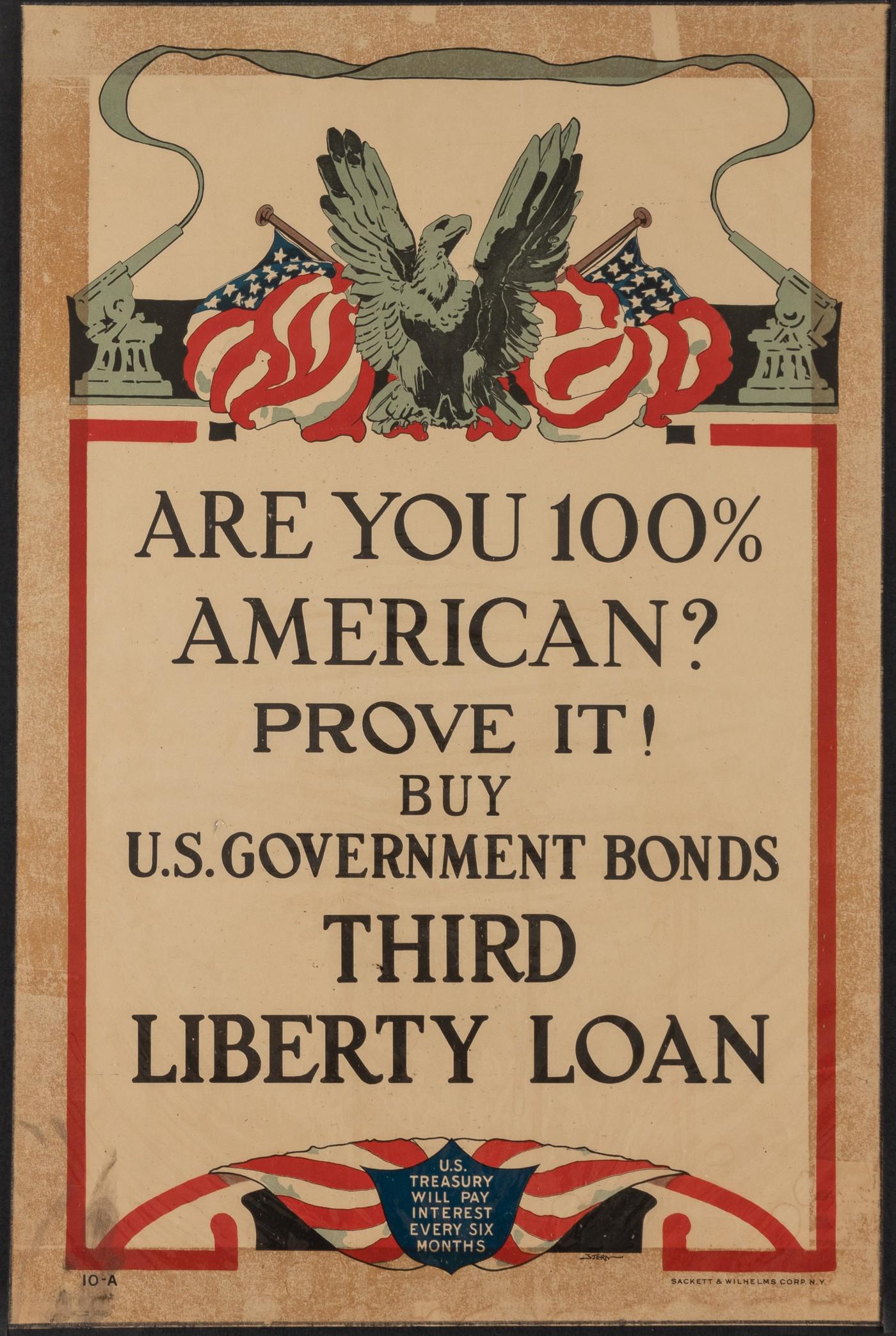 ARE YOU 100% AMERICAN THIRD LIBERTY LOAN POSTER (1 of 1)