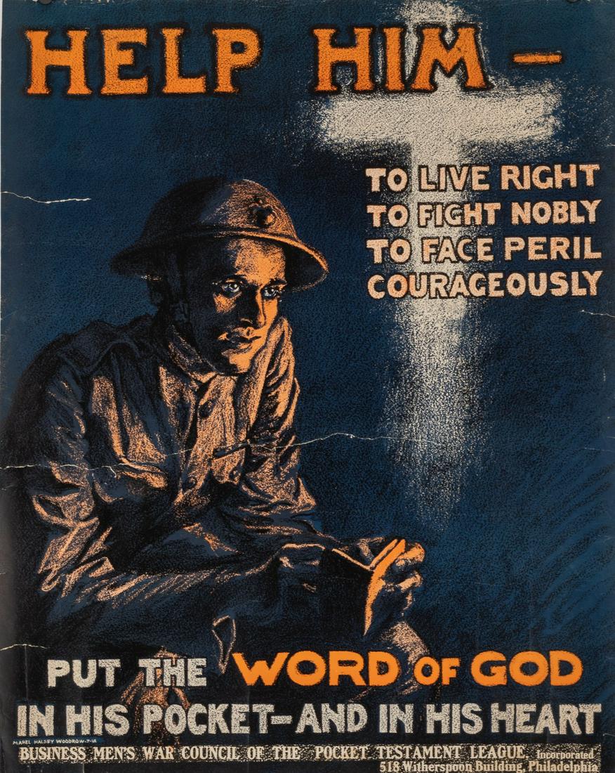 HELP HIM TO LIVE RIGHT WWI POSTER (1 of 1)