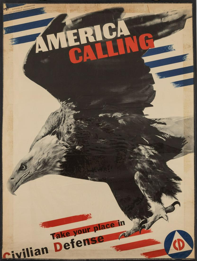 AMERICA CALLING CIVILIAN DEFENSE EAGLE POSTER (1 of 1)
