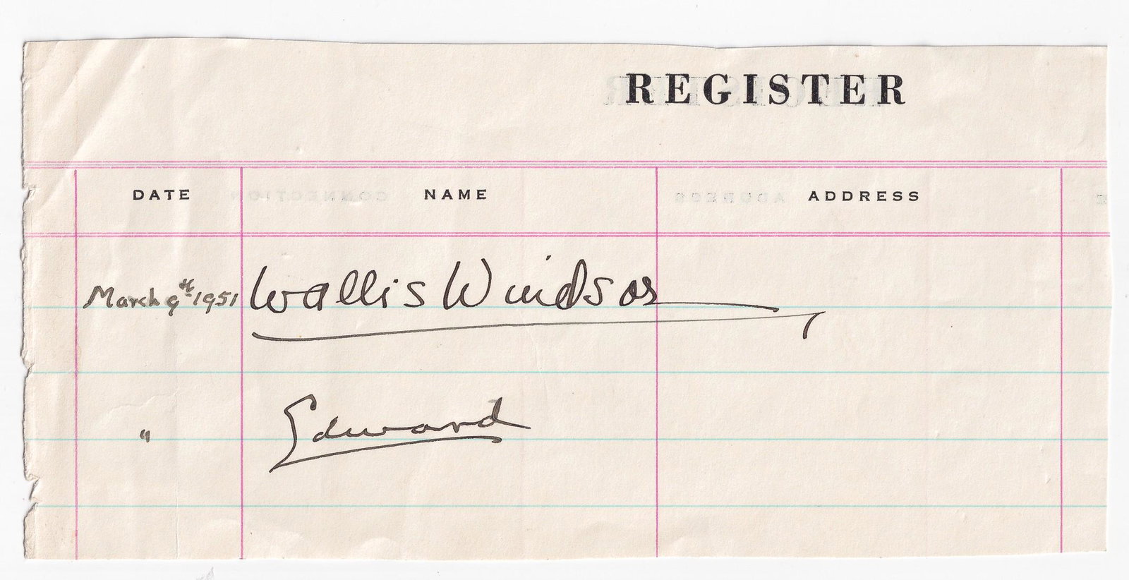 EDWARD VIII & WALLIS SIMPSON - DUKE OF WINDSOR: (1894-1972) King of the United Kingdom and resigned the throne to marry Wallis Simpson, an American divorcee, causing a constitutional crisis in the House of Windsor. It is widely believed that the Du