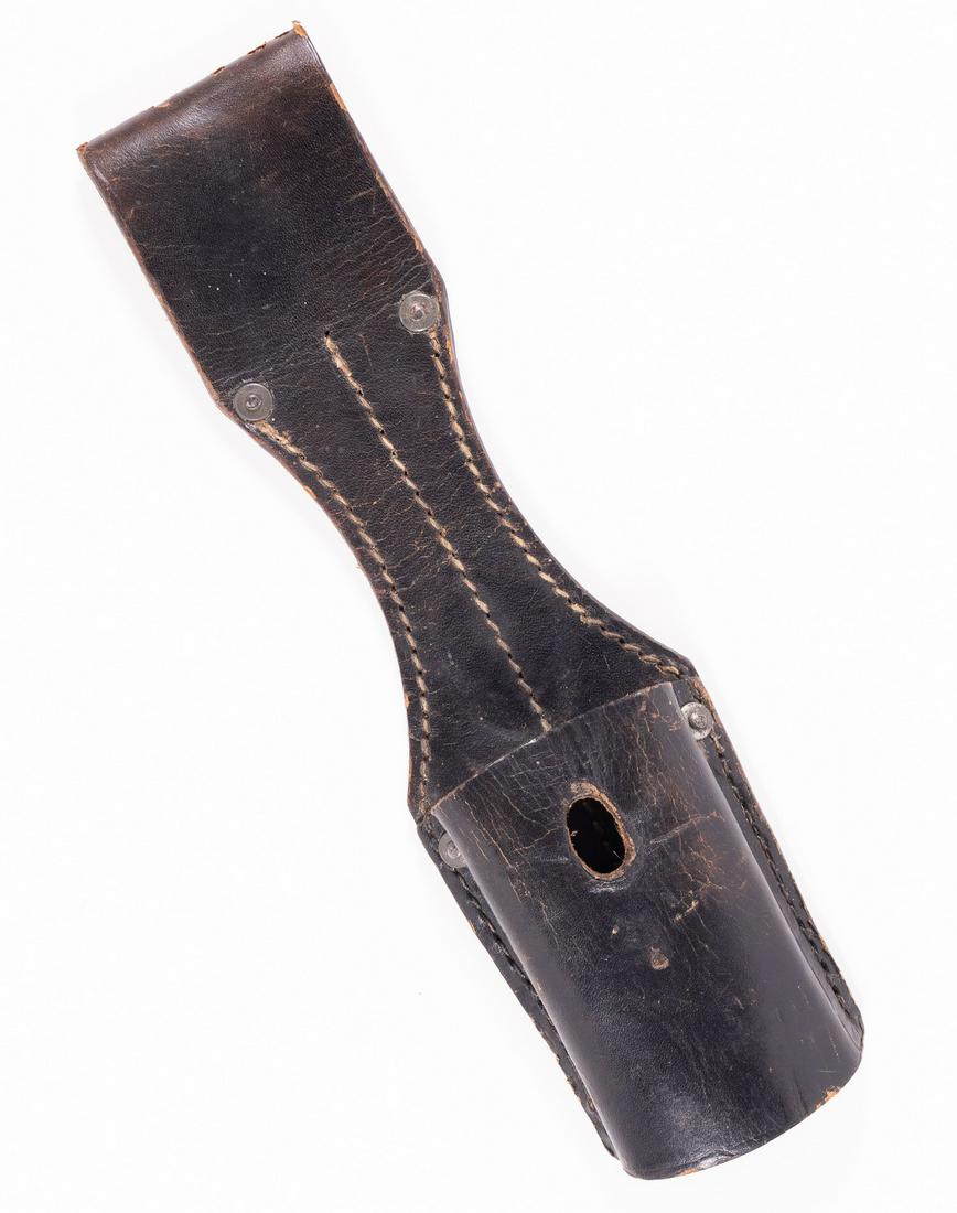 GERMAN DAGGER FROG: German frog for dagger, black leather. 9 inches long.