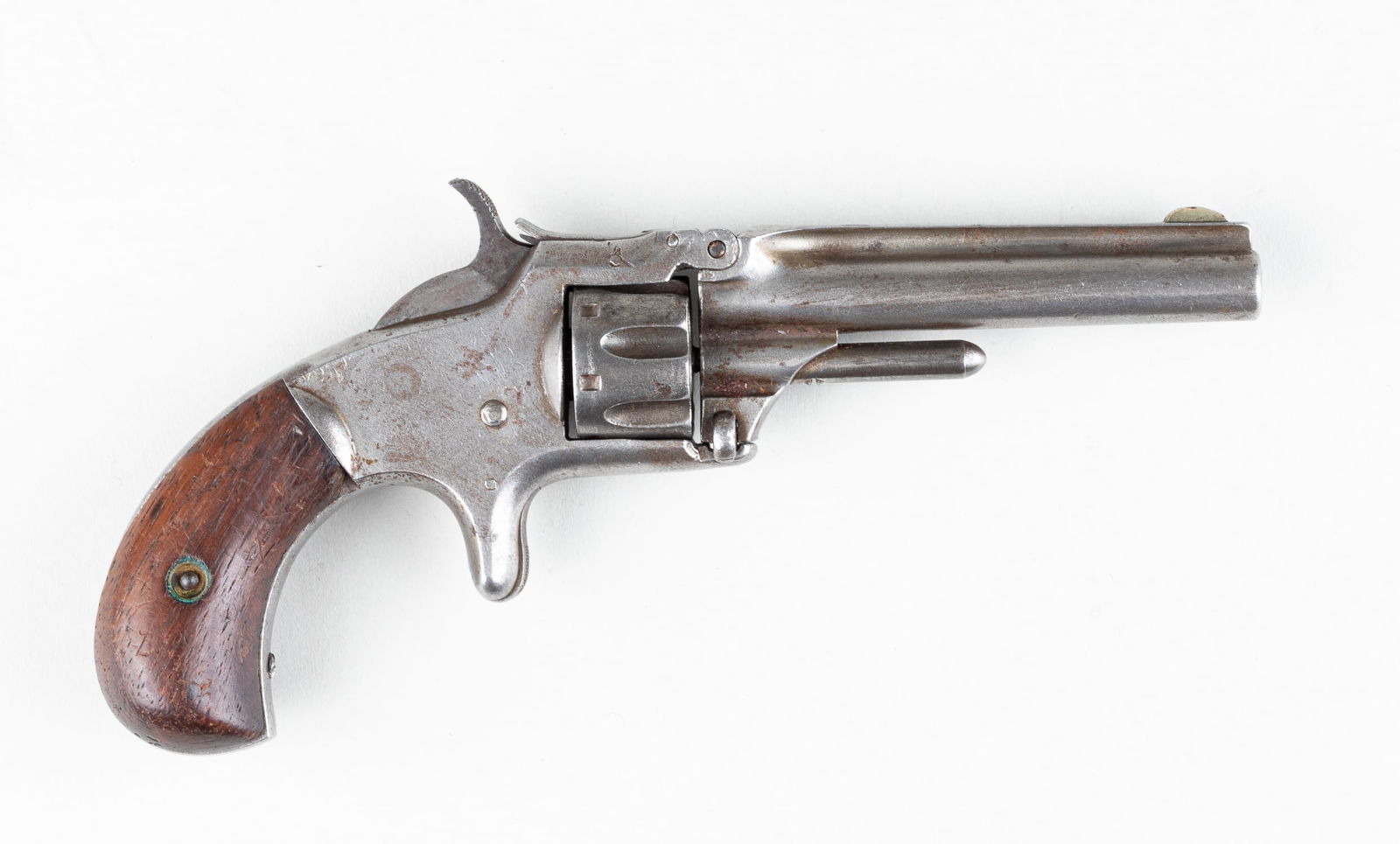 SMITH AND WESSON MODEL 1 3RD ISSUE 22 REVOLVER: The Smith & Wesson Model 1 was the first firearm manufactured by Smith & Wesson, with production spanning the years 1857 through 1882. It was the first commercially successful revolver to use rimfire