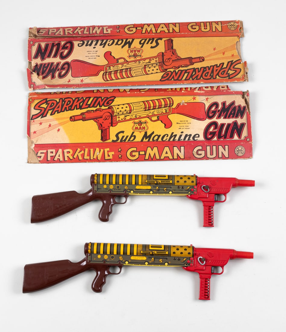 2 Marx Gman Wind Up Toy Guns Auction