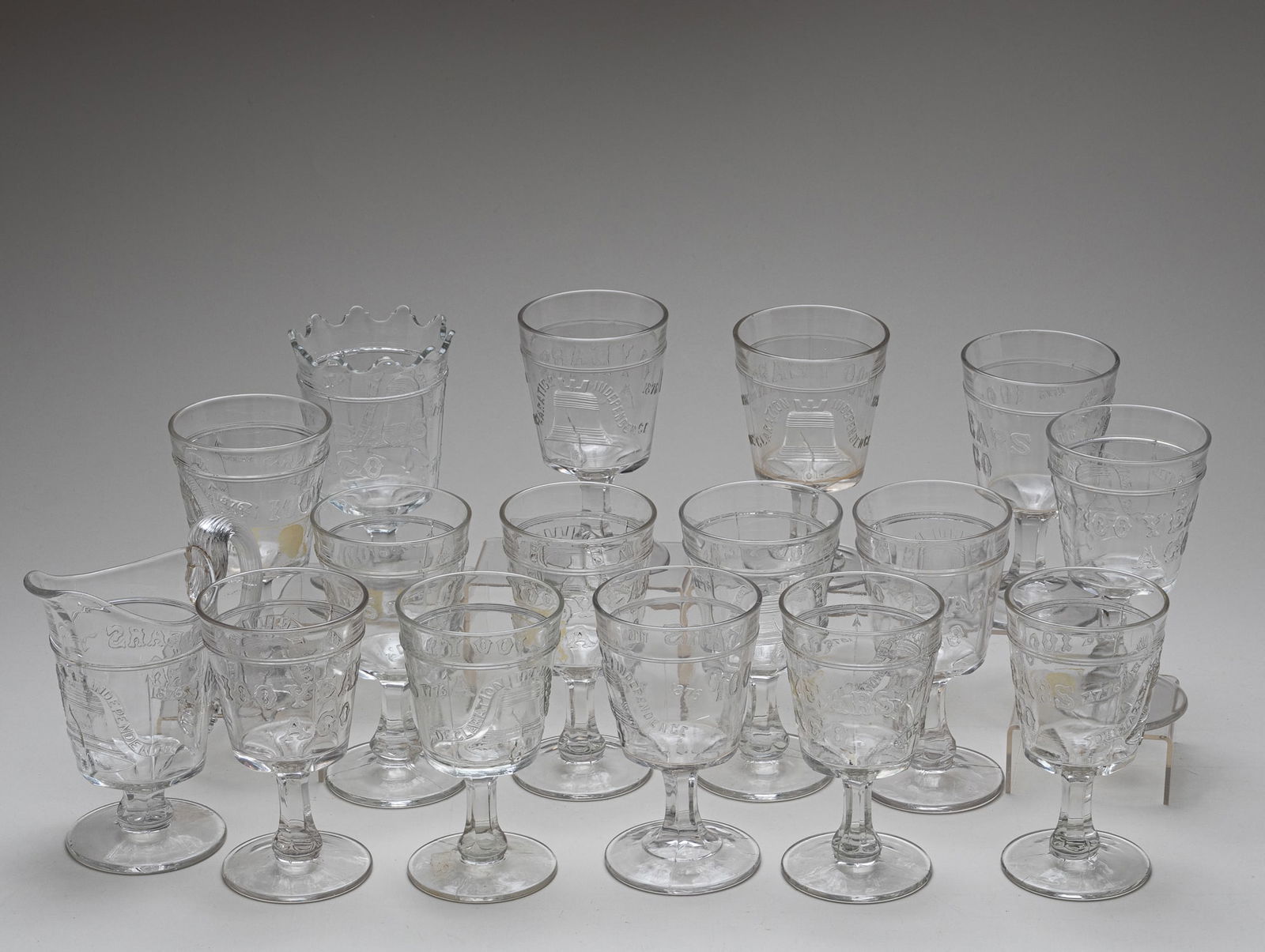 16 EAPG LIBERTY BELL GOBLETS AND PITCHER (1 of 3)